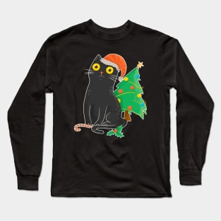 Intense Gaze Black Cat - Christmas Long Sleeve T-Shirt